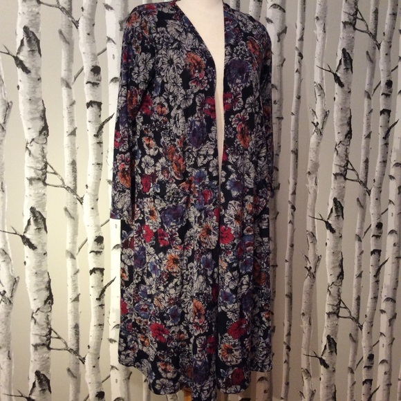 LulaRoe Long Boho kimono/Duster Floral Print - Picture 2 of 7